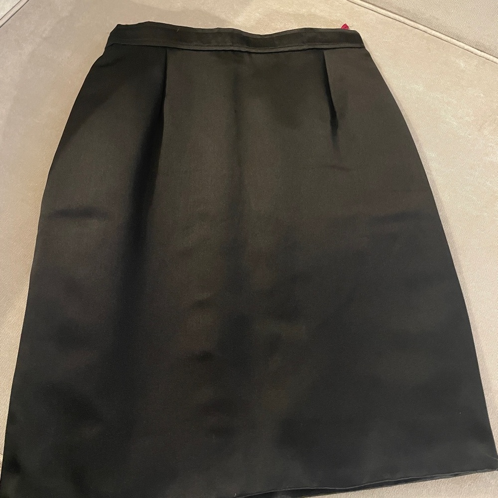 VINTAGE CHRISTIAN LACROIX Black Satin Pencil Skirt – Size 40